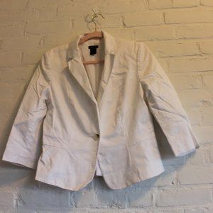 White blazer with cropped sleeves